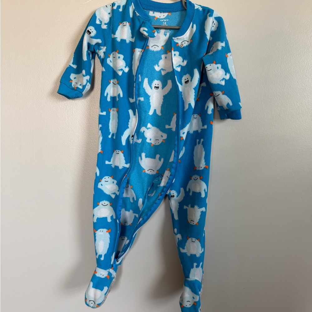 Carter's Blue Yeti Print Footie